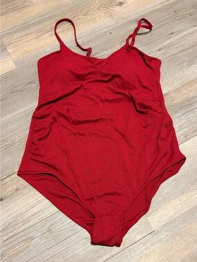 One piece swimsuit large red new with tags